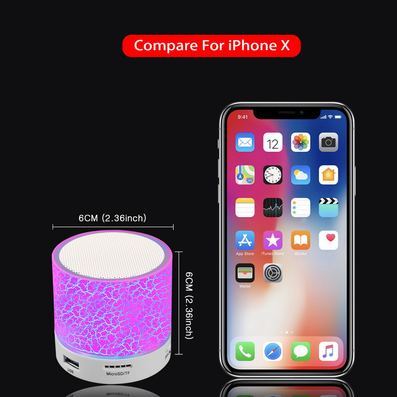 1 τμχ Fashion Wireless Bluetooth Speaker Mini Portable LED Music Audio TF USB FM Stereo Sound Speaker for Phone Computer Column