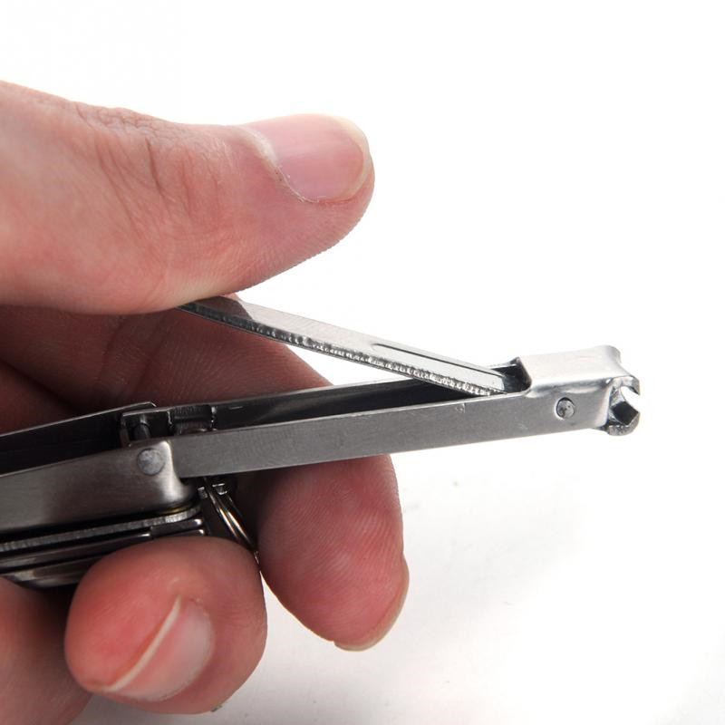 1vnt sulankstoma daugiafunkcė nagų kirpimo mašinėlė 4 viename nerūdijančio plieno nagų kirpimo mašinėlės žirklės Lima peilis su raktu