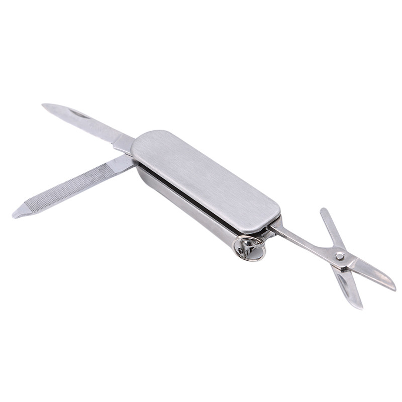 1vnt sulankstoma daugiafunkcė nagų kirpimo mašinėlė 4 viename nerūdijančio plieno nagų kirpimo mašinėlės žirklės Lima peilis su raktu