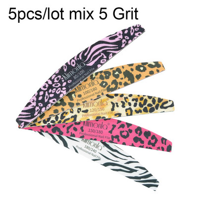 3/5/10Pcs Turpija za nokte Lime 100 180 dodaci za nokte Hot Leopard Print set turpija za nokte i odbojnici alati za umjetne nokte 180/240