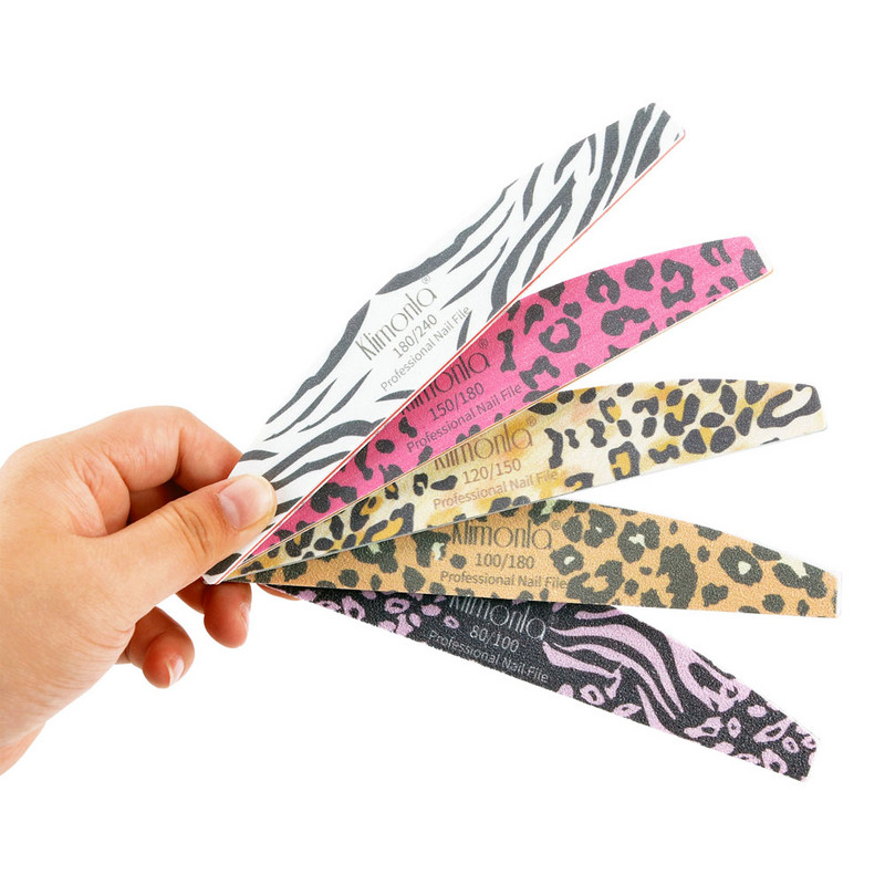 3/5/10Pcs Turpija za nokte Lime 100 180 dodaci za nokte Hot Leopard Print set turpija za nokte i odbojnici alati za umjetne nokte 180/240