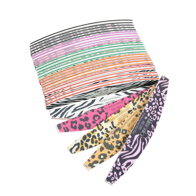 3/5/10Pcs Turpija za nokte Lime 100 180 dodaci za nokte Hot Leopard Print set turpija za nokte i odbojnici alati za umjetne nokte 180/240