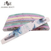 25/50 vnt nagų dildė 80/100/150/180/240/320 storio nagų buferis Profesionalus švitrinis popierius nagų gelio lako dildė gėlių šlifavimo įrankiai