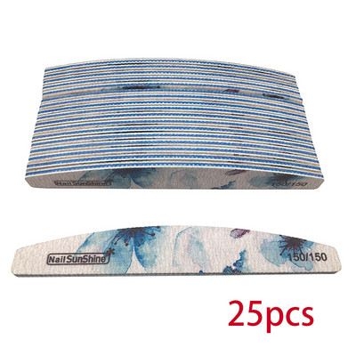 25/50 vnt nagų dildė 80/100/150/180/240/320 storio nagų buferis Profesionalus švitrinis popierius nagų gelio lako dildė gėlių šlifavimo įrankiai