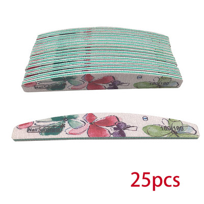 25/50 vnt nagų dildė 80/100/150/180/240/320 storio nagų buferis Profesionalus švitrinis popierius nagų gelio lako dildė gėlių šlifavimo įrankiai