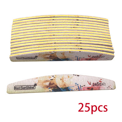 25/50 vnt nagų dildė 80/100/150/180/240/320 storio nagų buferis Profesionalus švitrinis popierius nagų gelio lako dildė gėlių šlifavimo įrankiai