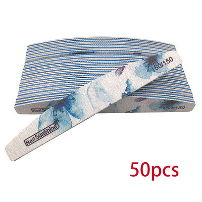 25/50 vnt nagų dildė 80/100/150/180/240/320 storio nagų buferis Profesionalus švitrinis popierius nagų gelio lako dildė gėlių šlifavimo įrankiai