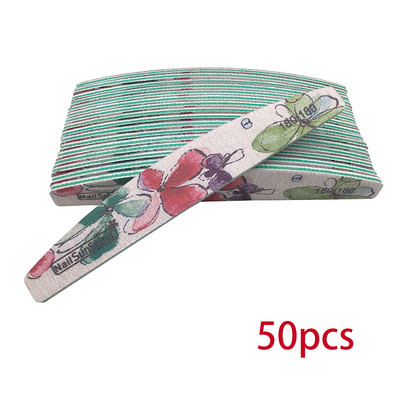 25/50 vnt nagų dildė 80/100/150/180/240/320 storio nagų buferis Profesionalus švitrinis popierius nagų gelio lako dildė gėlių šlifavimo įrankiai