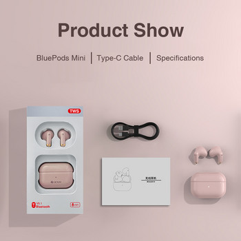 GENAI BluePods Mini Wireless Headphones Earphones Bluetooth 5.1 Earbuds in-ear Handsfree TWS Earphone for Smartphone