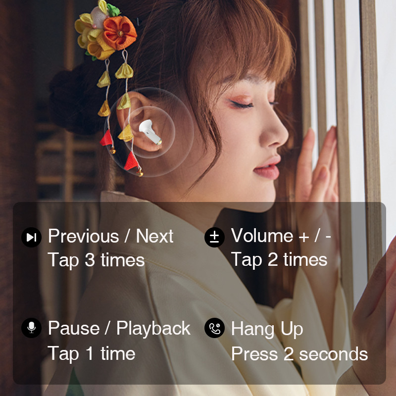 GENAI BluePods Mini Căști fără fir Căști Bluetooth 5.1 Căști în ureche Mâini libere TWS Căști pentru smartphone