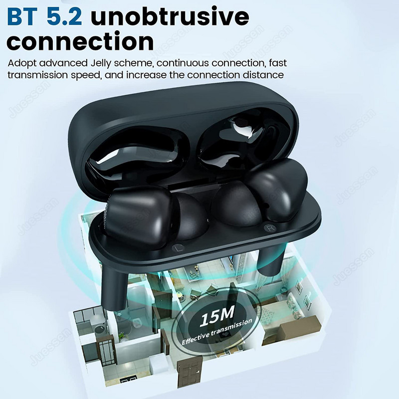 J8 ANC TWS „Bluetooth 5.2“ ausinės, belaidės aktyvus triukšmą slopinančios ausinės, mažos delsos 4 mikrofonų ENC ausinės su mikrofonu, atsparios vandeniui