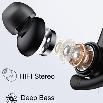 NVAHVA Bluetooth Ακουστικά True Wireless Earbuds Ear Hook Αθλητικά ακουστικά TWS Bass Gaming Ακουστικά με μικρόφωνο IPX5 αδιάβροχο