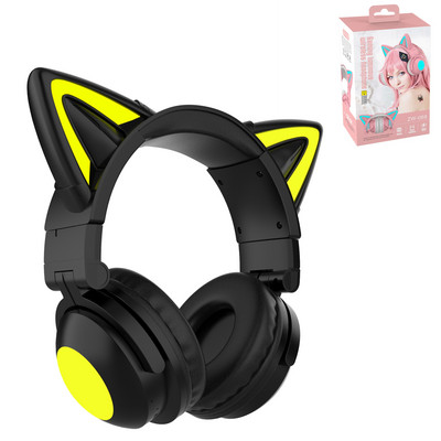RGB Сладка котка Безжични слушалки Момичета Детски подарък Слушалки с микрофон 7.1 Стерео Музика Гейминг слушалки Контролни светлини С кутия
