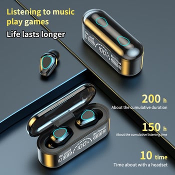 Νέο TWS ασύρματο ακουστικό Bluetooth 5.2 Dual Stereo Noise Reduction Bass Control Touch Long Standby 3500mAH με μικρόφωνο