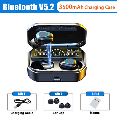 Νέο TWS ασύρματο ακουστικό Bluetooth 5.2 Dual Stereo Noise Reduction Bass Control Touch Long Standby 3500mAH με μικρόφωνο