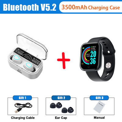 Νέο TWS ασύρματο ακουστικό Bluetooth 5.2 Dual Stereo Noise Reduction Bass Control Touch Long Standby 3500mAH με μικρόφωνο