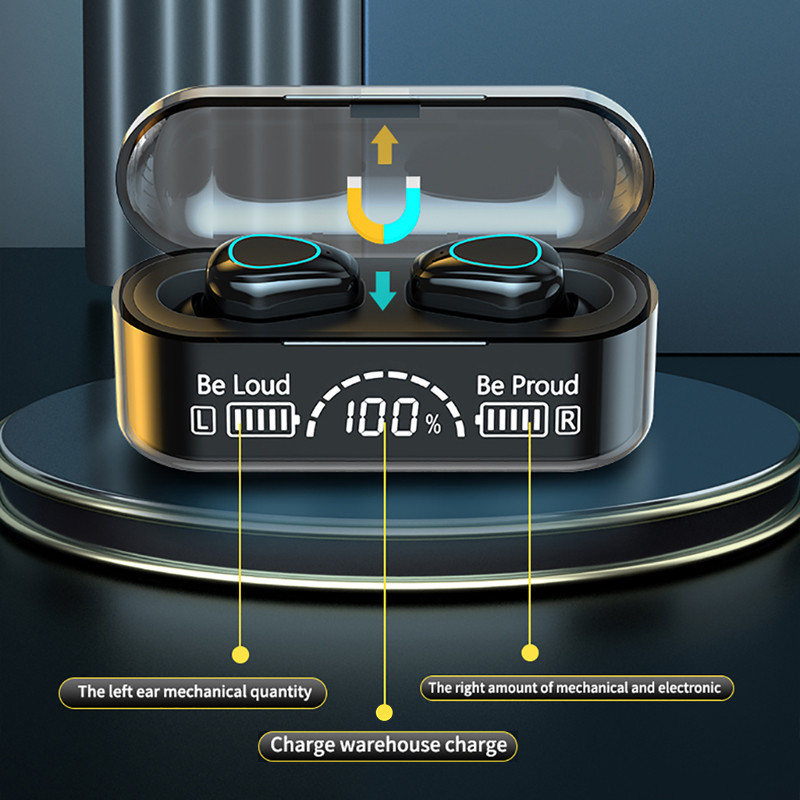 Νέο TWS ασύρματο ακουστικό Bluetooth 5.2 Dual Stereo Noise Reduction Bass Control Touch Long Standby 3500mAH με μικρόφωνο