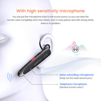 Глазата безжични Bluetooth слушалки с ENC двоен микрофон шумопотискане и бутон за заглушаване, оригинални слушалки за шофиране, офис, бизнес