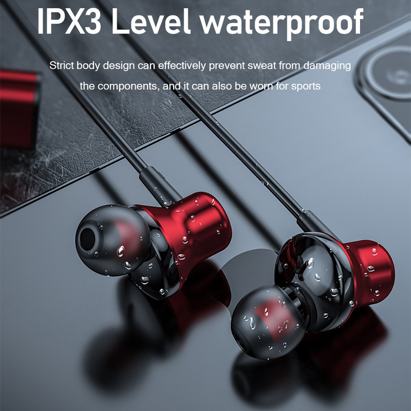 NOVE 5.1 Bluetooth slušalice, 100 sati reprodukcije basa u ušima, bežične slušalice, traka za oko oko vrata, vodootporne slušalice, magnet za TF karticu