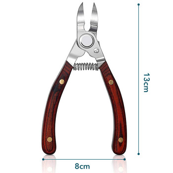 1 бр. ножици за нокти на краката с дървена дръжка за врастнали дебели нокти, извито острие, професионални ножици за маникюр, педикюр, инструмент