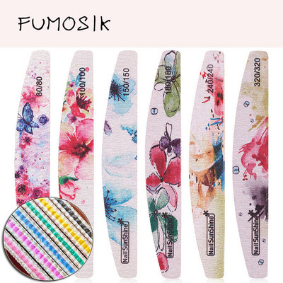 Нова пила за нокти Flower Printed Nail buffer Block Colorful Lime a angle 80/100/150/180/240/320 Инструменти за маникюр Инструменти за грижа за ноктите