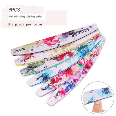 Нова пила за нокти Flower Printed Nail buffer Block Colorful Lime a angle 80/100/150/180/240/320 Инструменти за маникюр Инструменти за грижа за ноктите