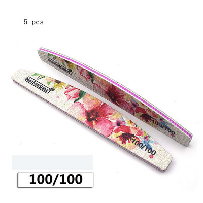 Нова пила за нокти Flower Printed Nail buffer Block Colorful Lime a angle 80/100/150/180/240/320 Инструменти за маникюр Инструменти за грижа за ноктите
