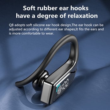 Ασύρματα ακουστικά Q8 TWS Ακουστικά Bluetooth Στερεοφωνικό άγκιστρο αυτιού Έλεγχος αφής Μείωση θορύβου Αδιάβροχα ακουστικά με μικρόφωνο