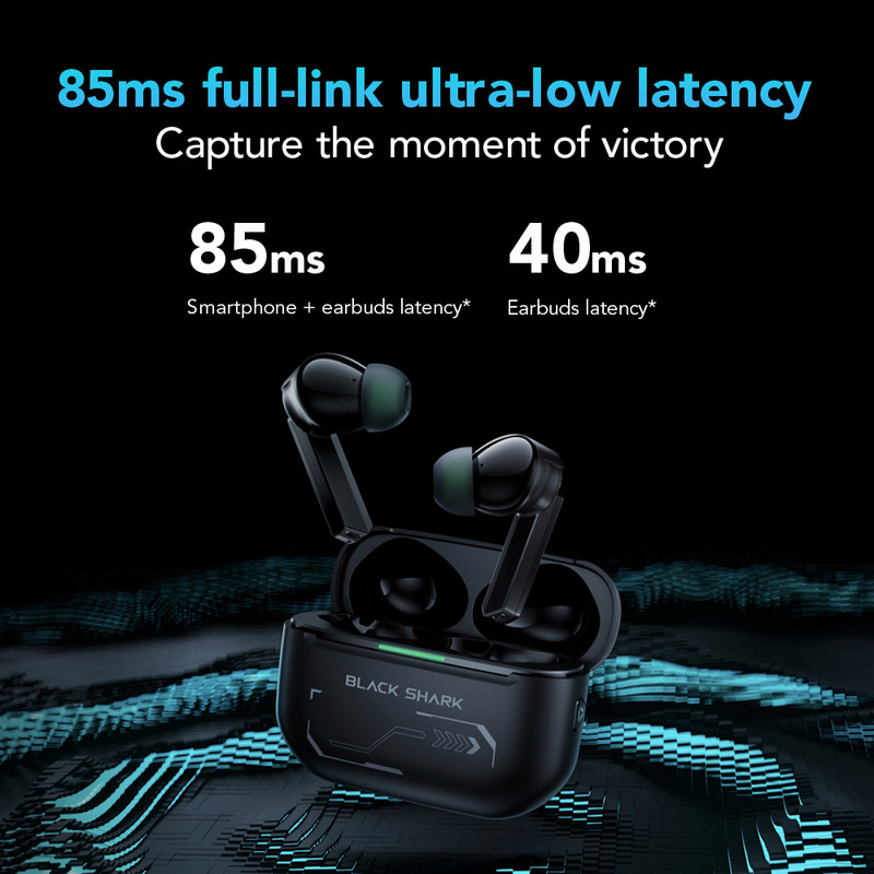 Black Shark JoyBuds Pro ANC TWS ausinės Ypatingai mažo delsos 14,2 mm tvarkyklė Dviejų mikrofonų Bluetooth 5.2 greito įkrovimo žaidimų ausinės