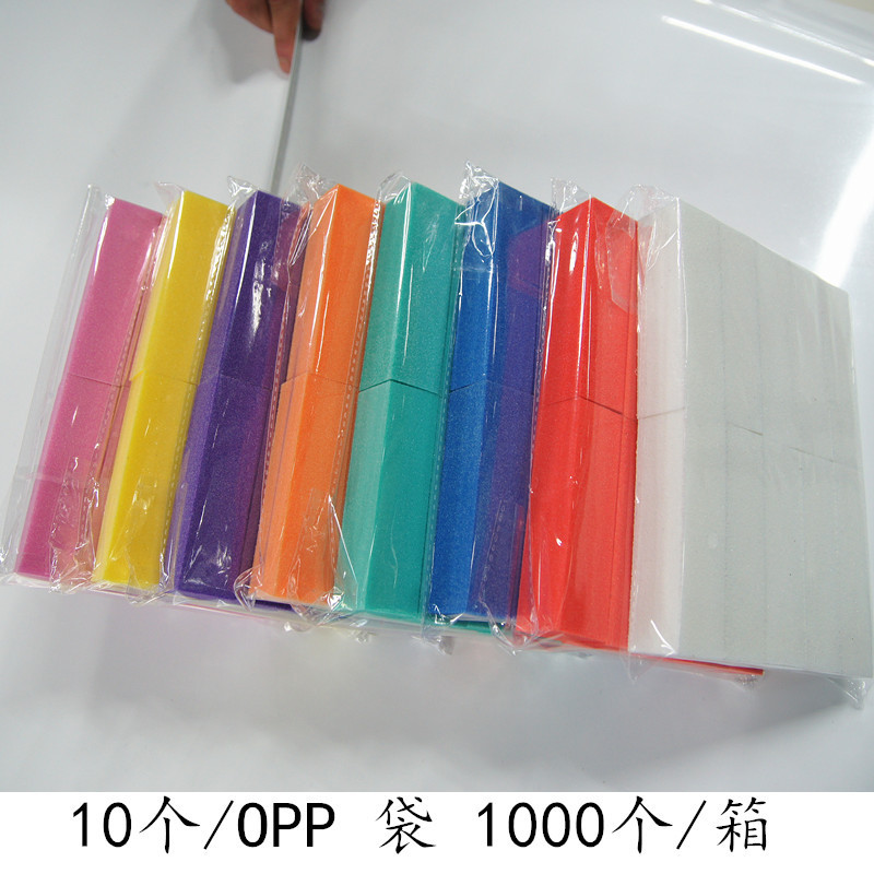 10 db / tétel Nail Shiner Buffer Buffing Block Csiszolóreszelő 4 oldalas, 5 színben 240 szemcseméretű köröm/manikűr csiszoló csiszolóblokk, LO11