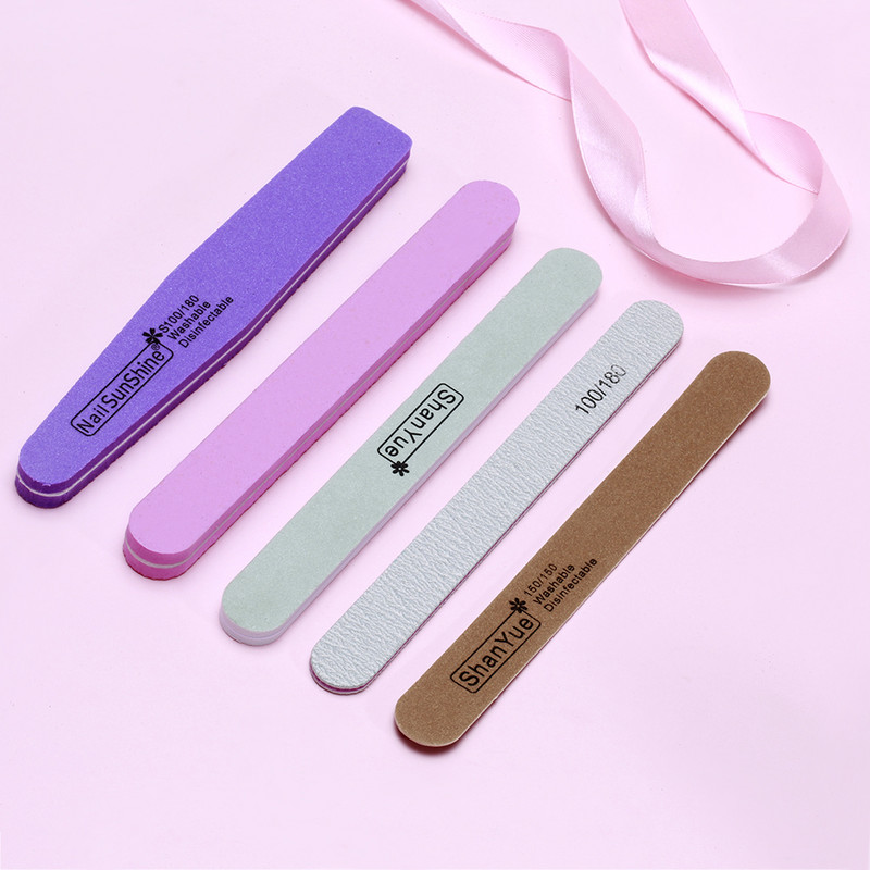 5 komada dvostrane turpije za nokte, vodootporne zrnatosti 100/180 Nail Art Tips pufer, meka spužva, 5 tipova svih turpija, akrilnih gel turpija, 5 turpija.