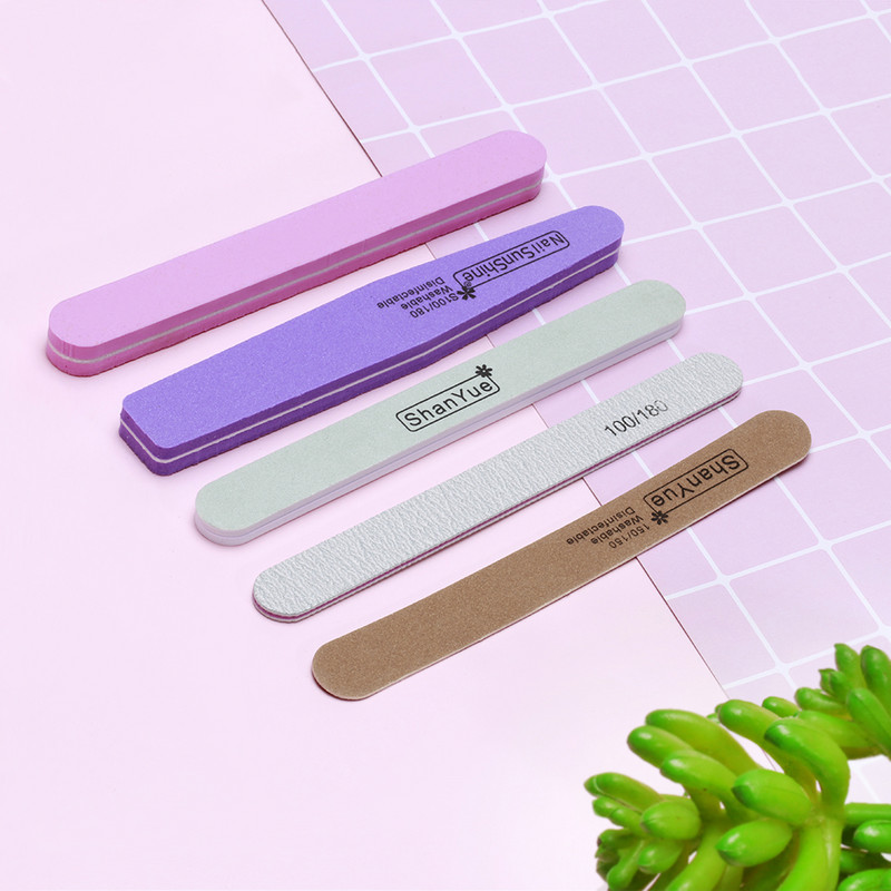 5 komada dvostrane turpije za nokte, vodootporne zrnatosti 100/180 Nail Art Tips pufer, meka spužva, 5 tipova svih turpija, akrilnih gel turpija, 5 turpija.