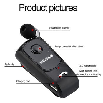 FINEBLUE F920 Безжични слушалки Bluetooth Handsfree Earbuds Headset Calls Remind Вибратор Wear Clip Драйвер за телефон с микрофон