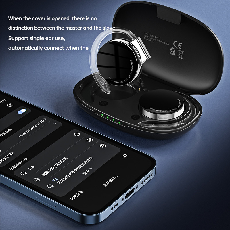 „TWS Over Ear“ belaidės ausinės, ilgai veikianti baterija „Bluetooth 5.2 Sports Open Ear Hook“ belaidis stereofoninis garsiakalbis niekada nenukrenta, neįdedamas į ausį