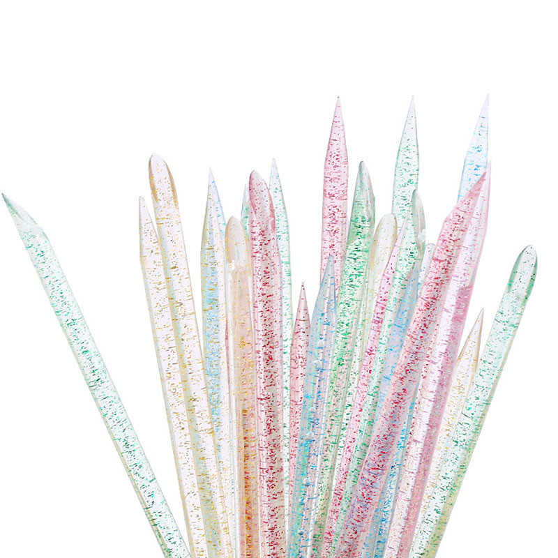 Kristalni štapić za alate za nokte Višekratni dvostruki gurač zanoktica Alat za uklanjanje zanoktica Nail Art gurač zanoktica