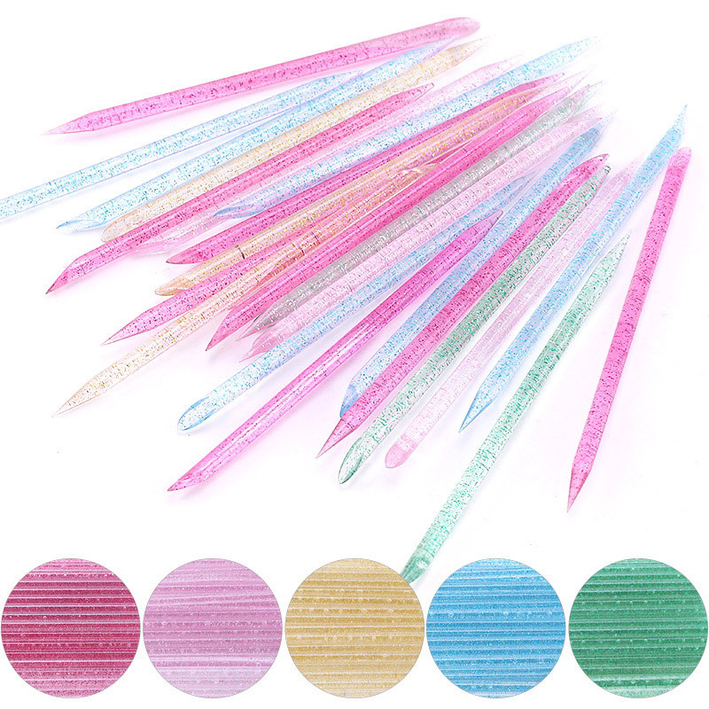 Kristalni štapić za alate za nokte Višekratni dvostruki gurač zanoktica Alat za uklanjanje zanoktica Nail Art gurač zanoktica