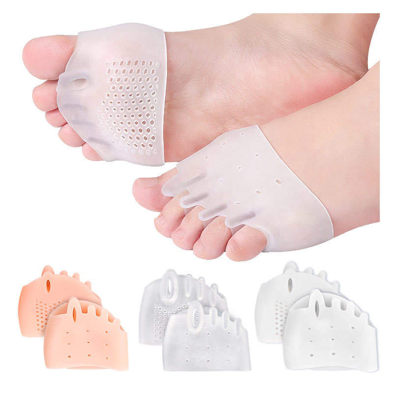 2 vnt = 1 pora pirštų atskyriklis Hallux Valgus Corrector Finger Bunion Orthotics Protector Perdengiantis priekinės pėdos padas Pėdų priežiūros pedikiūras