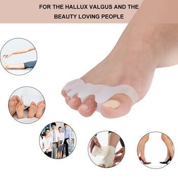 2 бр. = 1 чифт пръсти Разделител Hallux Valgus Bunion Corrector Мек силикон Педикюр Изправяне Feet Bone Adjuster Инструменти за грижа за краката