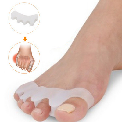 2 бр. = 1 чифт пръсти Разделител Hallux Valgus Bunion Corrector Мек силикон Педикюр Изправяне Feet Bone Adjuster Инструменти за грижа за краката