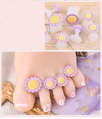 8 gab./iepakojumā purngalu atdalītājs, gudrs, mīksts silikona purngals, bloķēšanas rīki, sirds formas rhinestones, nagu māksla japāņu stilā