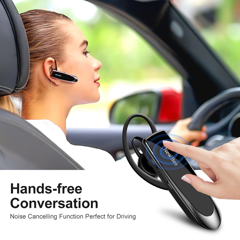 Bezdrôtové slúchadlá New Bee Headset Bluetooth V5.0, handsfree slúchadlá, 24-hodinová výdrž hovoru, mikrofón s potlačením hluku CVC6.0