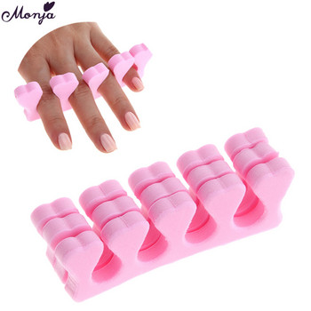 Monja 50/100 τμχ Συσκευασία Nail Art Toes Separators Fingers Random Color Μαλακό σφουγγάρι UV Gel Polish Εργαλεία μανικιούρ πεντικιούρ ομορφιάς