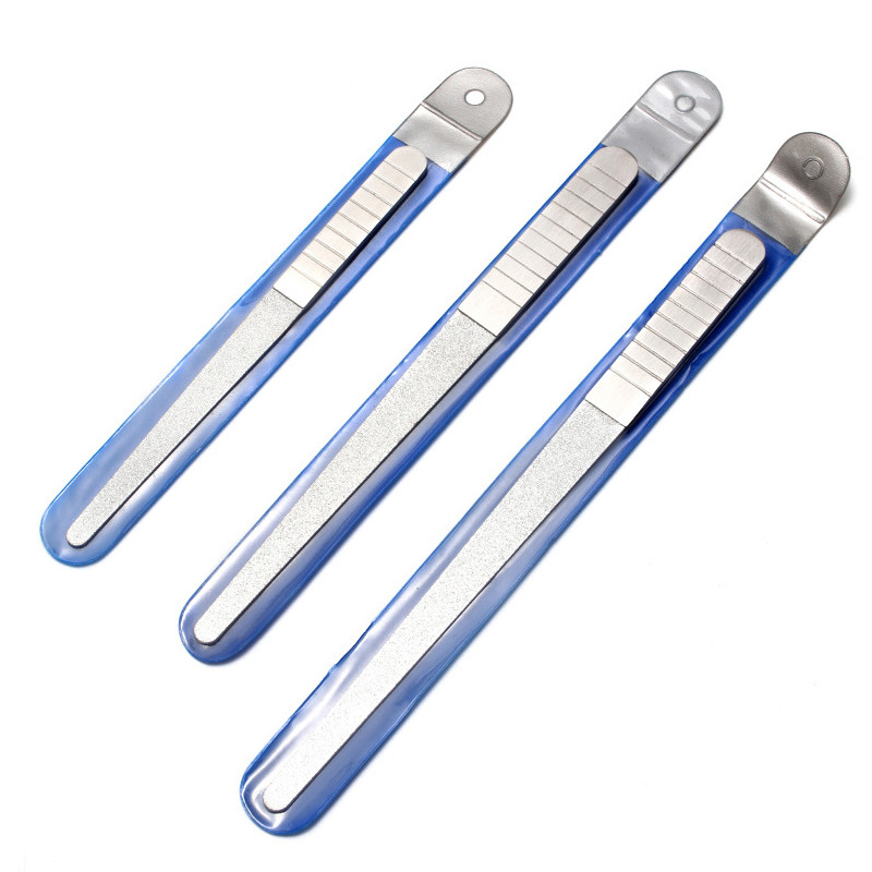 1 buc. Pilă profesională din oțel inoxidabil pentru pile de unghii, metal, tijă dublă de șlefuit, manichiură, pedichiură, scrub, unelte pentru arta unghiilor, grosime