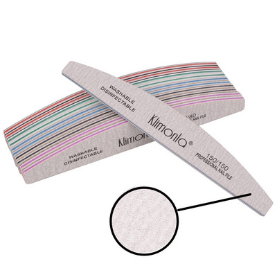 50 бр./лот пили за нокти 80/100/150/180/240 зърно във формата на полумесец гел за полиране на аксесоари за маникюр педикюр шлайфане пила за нокти