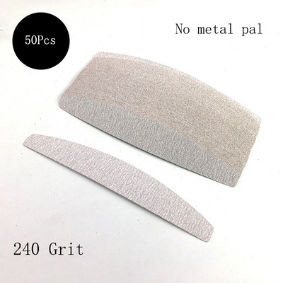 Naujas pilkas metalinis nagų dildės nuospaudų valiklis manikiūro nagų dailės nerūdijančio plieno rankenos švitrinis popierius su 50 vnt.