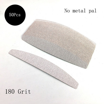 Naujas pilkas metalinis nagų dildės nuospaudų valiklis manikiūro nagų dailės nerūdijančio plieno rankenos švitrinis popierius su 50 vnt.