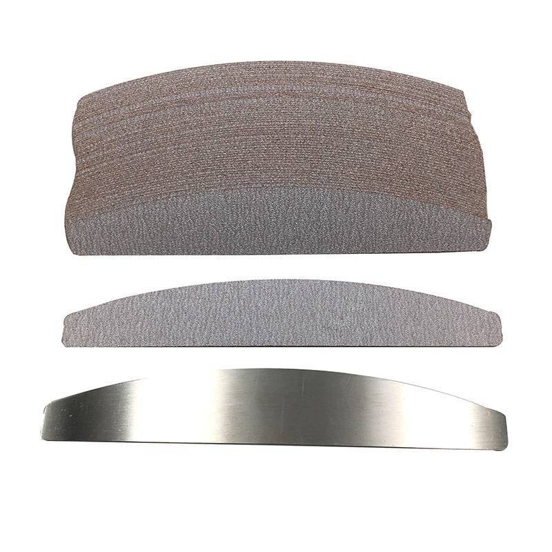 Naujas pilkas metalinis nagų dildės nuospaudų valiklis manikiūro nagų dailės nerūdijančio plieno rankenos švitrinis popierius su 50 vnt.