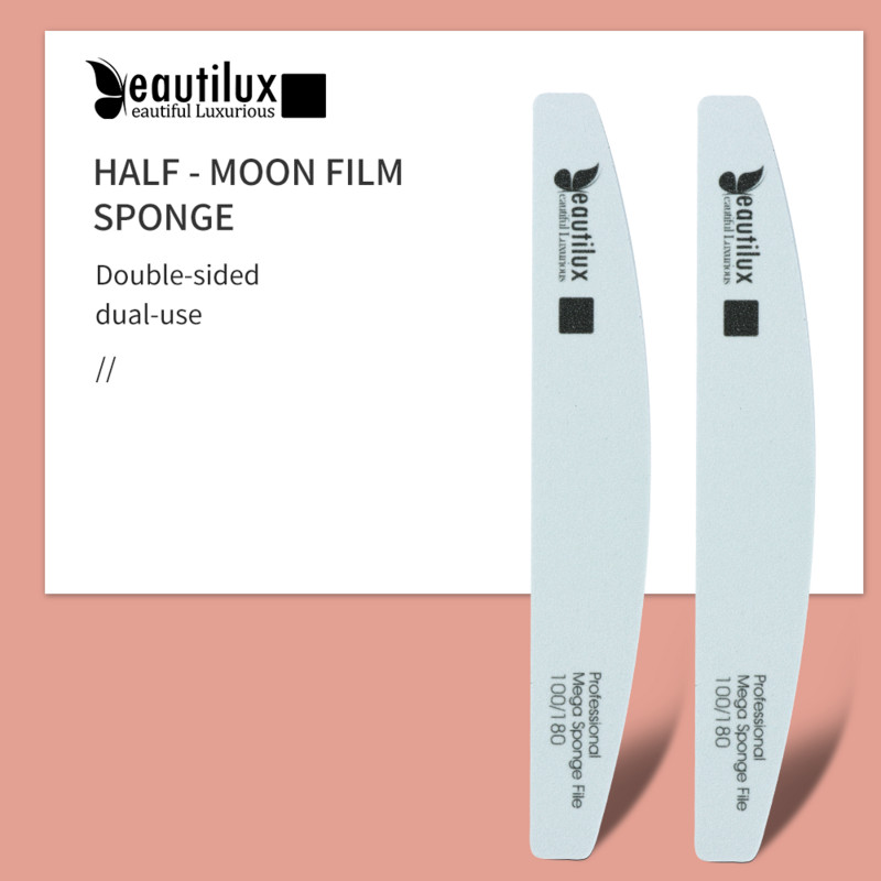 Beautilux 1PCS Професионални пили за нокти Нокти Миещи се шлифоващи Инструменти за полиране Педикюр Маникюр Гъба Буфер 100/180 Търговия на едро