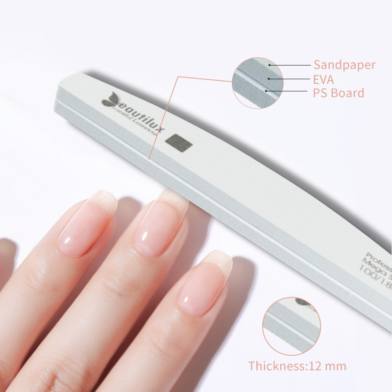 Beautilux 1PCS Професионални пили за нокти Нокти Миещи се шлифоващи Инструменти за полиране Педикюр Маникюр Гъба Буфер 100/180 Търговия на едро