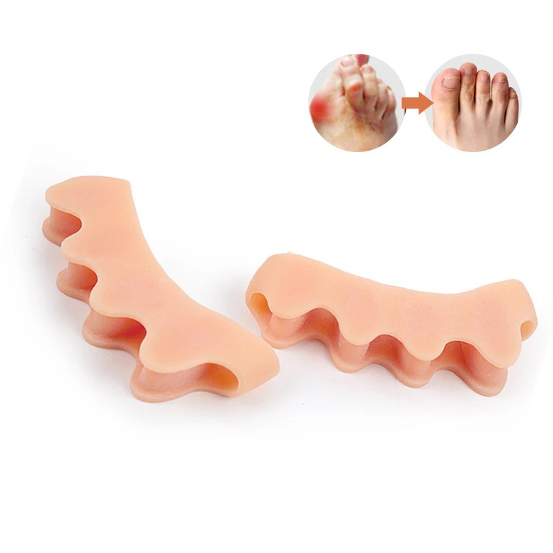 2tk = 1 paar pehmet geelist varvaste eraldaja vahetükid Bunion Correctori kattuvate varvaste sirgendaja jalahooldustööriista kaitsvate kanderaamide jaoks